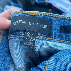 These are blue Jean shorts. They are Kendall and Kylie and they are size 9/29